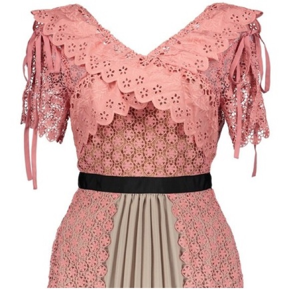 Self-Potrait Cross Front Floral In Pink Dress - Picture 4 of 6